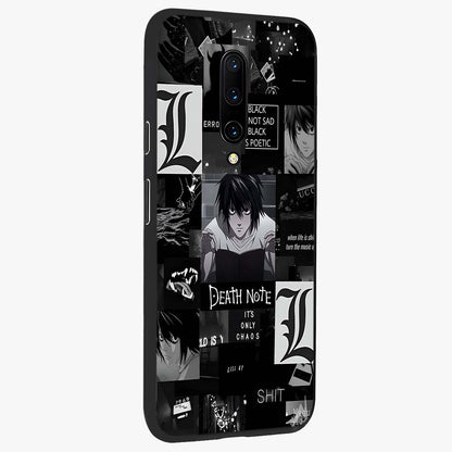 Midnight Chaos Mind Glass Case upright view showcasing expressive abstract artwork with bold dark theme.