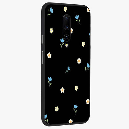 Minimal Petal Whispers Glass Case upright view showcasing elegant floral artwork with modern minimalist style.