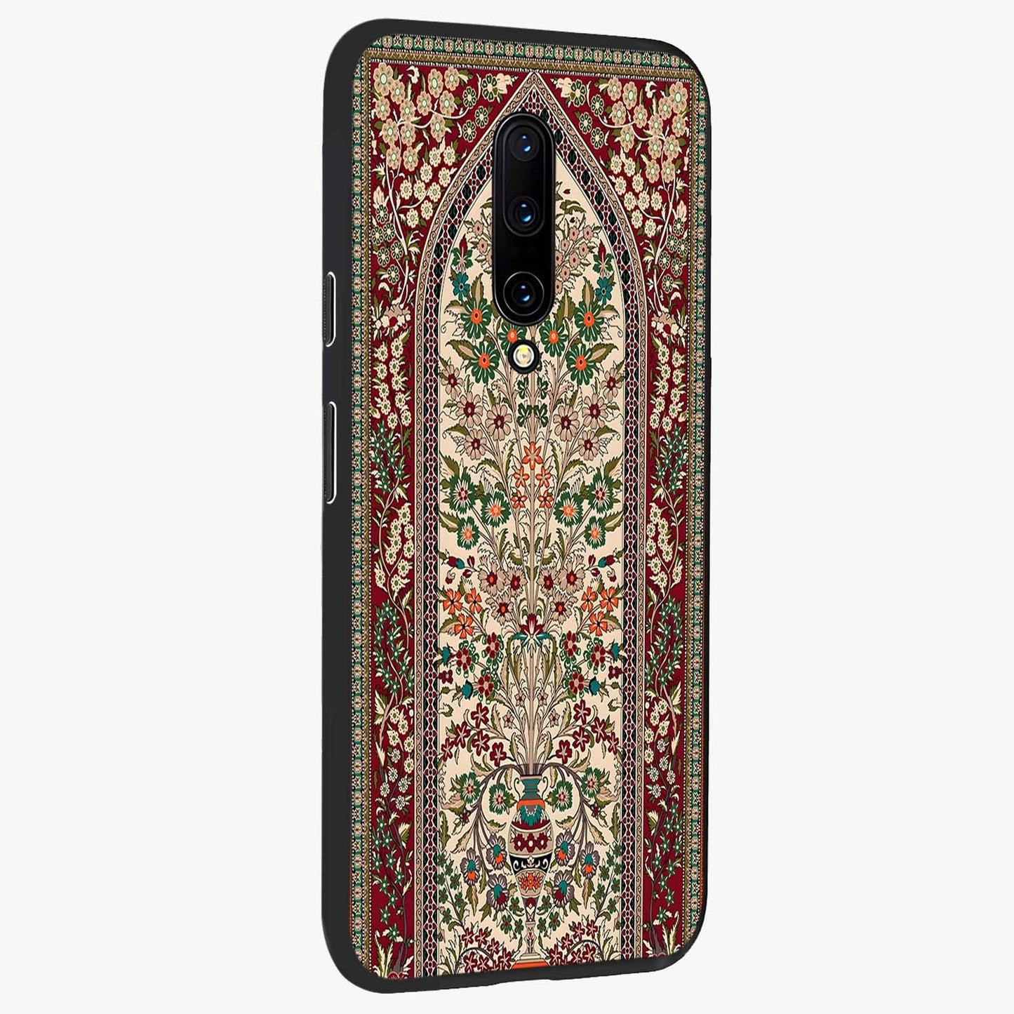 Persian Inspired Glass Case upright view showcasing decorative Persian artwork with rich heritage theme.