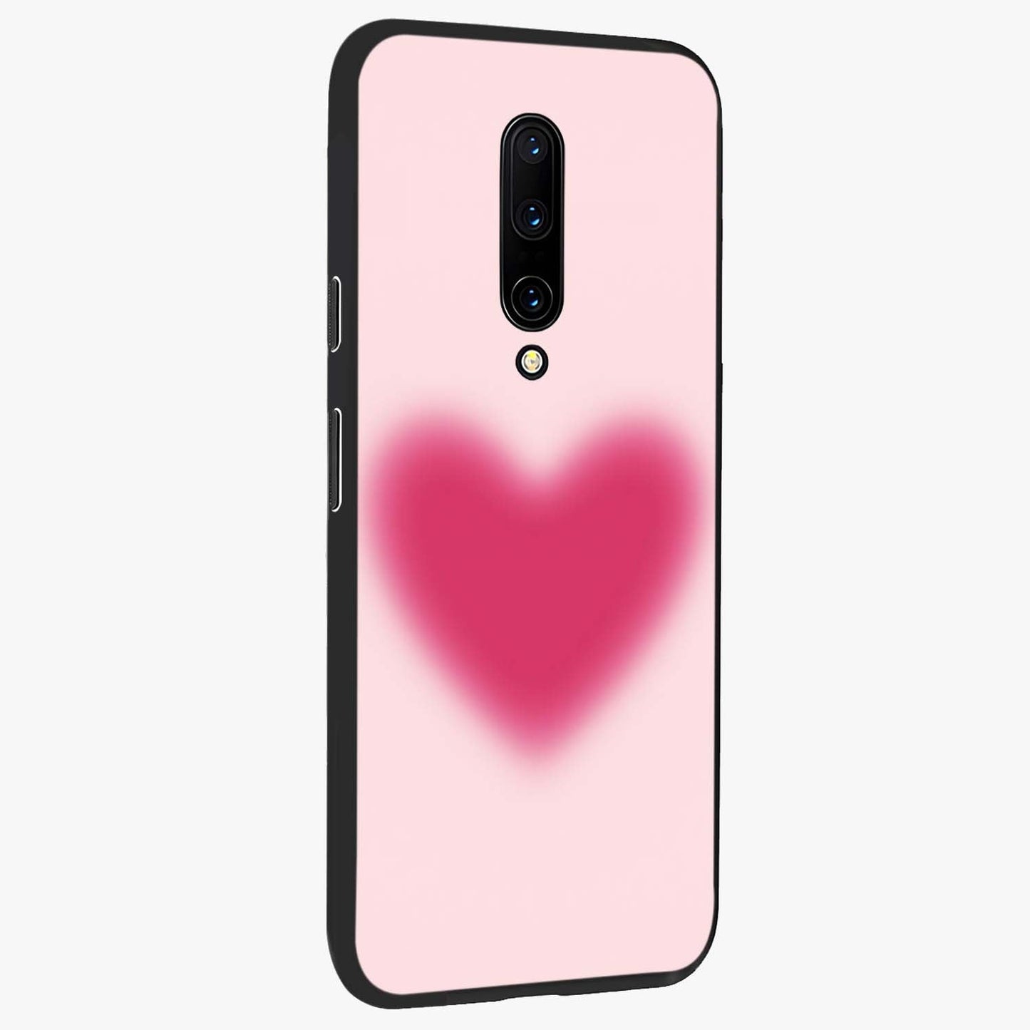 Pink Aura Heart Glass Case upright view showcasing romantic heart artwork with soft pastel theme.