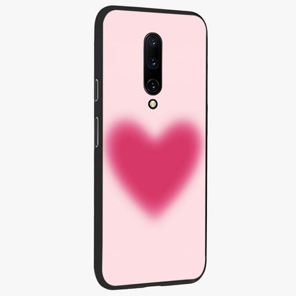 Pink Aura Heart Glass Case upright view showcasing romantic heart artwork with soft pastel theme.