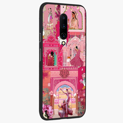 Pink Palace Muse Glass Case upright view showcasing artistic palace artwork with graceful royal theme.