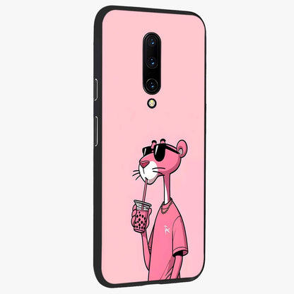 Pink Panther Glass Case upright view showcasing fun animated artwork with stylish retro cartoon theme.