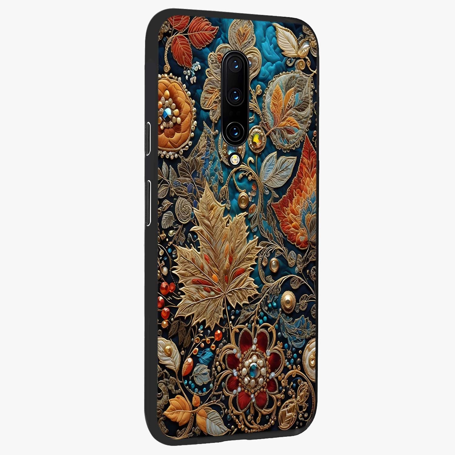 Royal Jewel Garden Glass Case upright view showcasing rich floral artwork with luxurious garden theme.