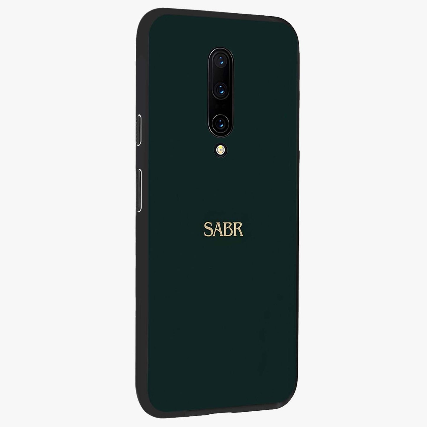 Sabr Minimal Patience Glass Case upright view showcasing calm minimalist artwork with motivational patience theme.