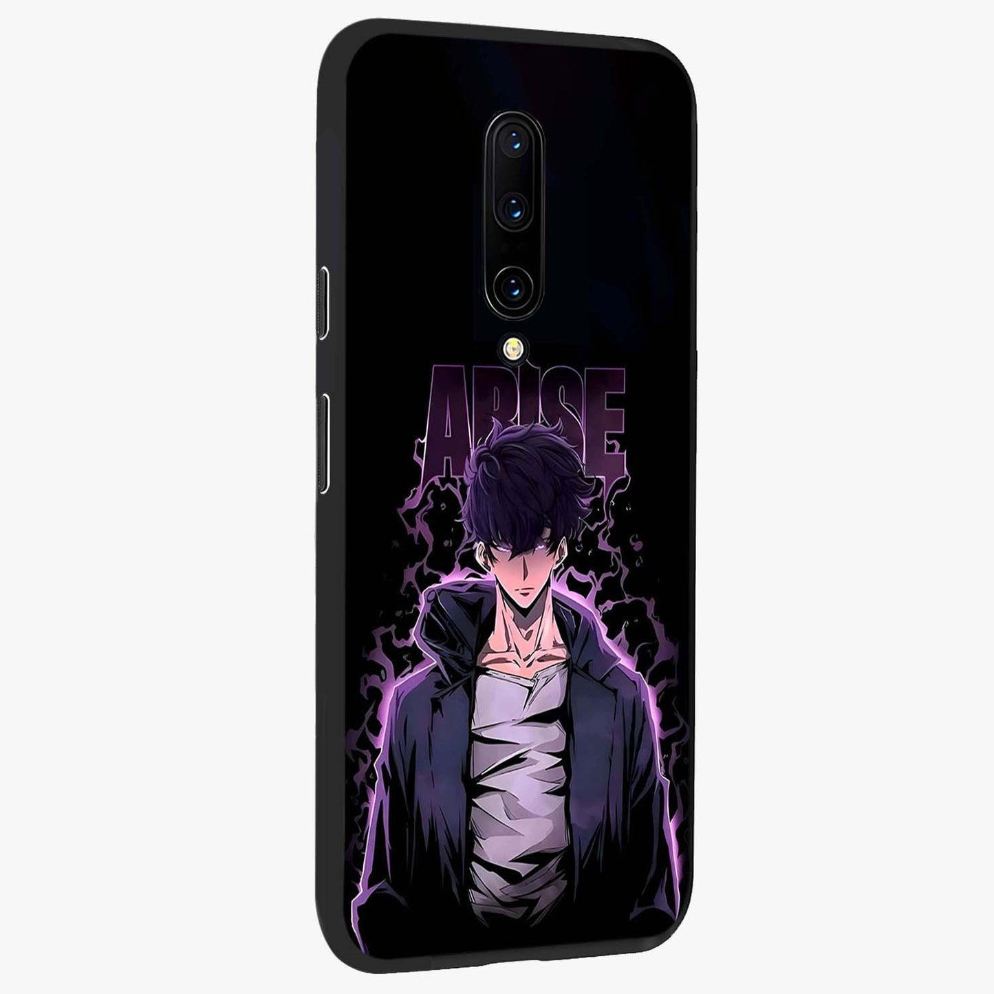 Shadow Monarch Awakening Glass Case upright view showcasing bold monarch artwork with mystical awakening theme.