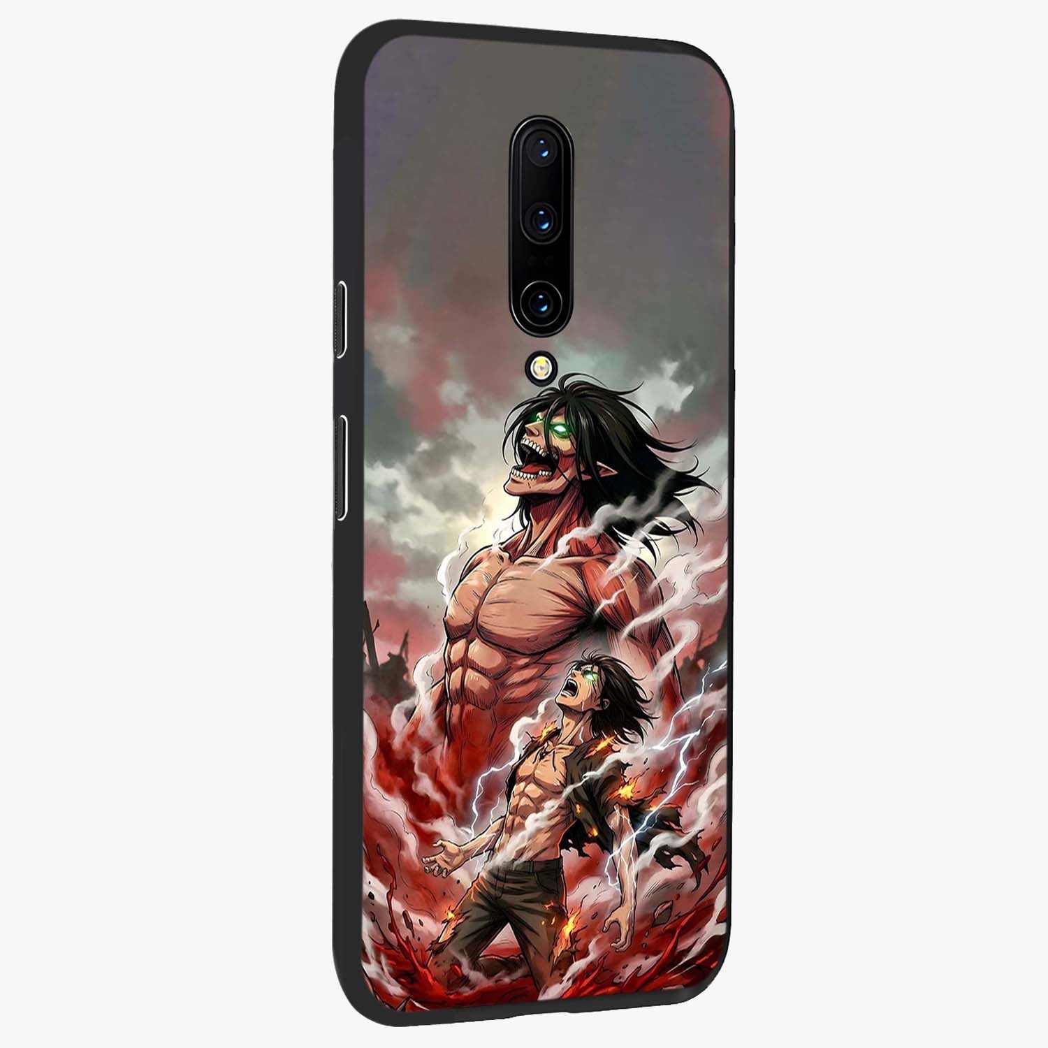 Titan Awakening Fury Glass Case upright view showcasing intense titan artwork with epic fantasy theme.