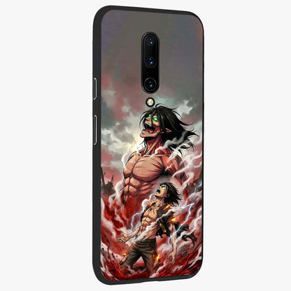 Titan Awakening Fury Glass Case upright view showcasing intense titan artwork with epic fantasy theme.