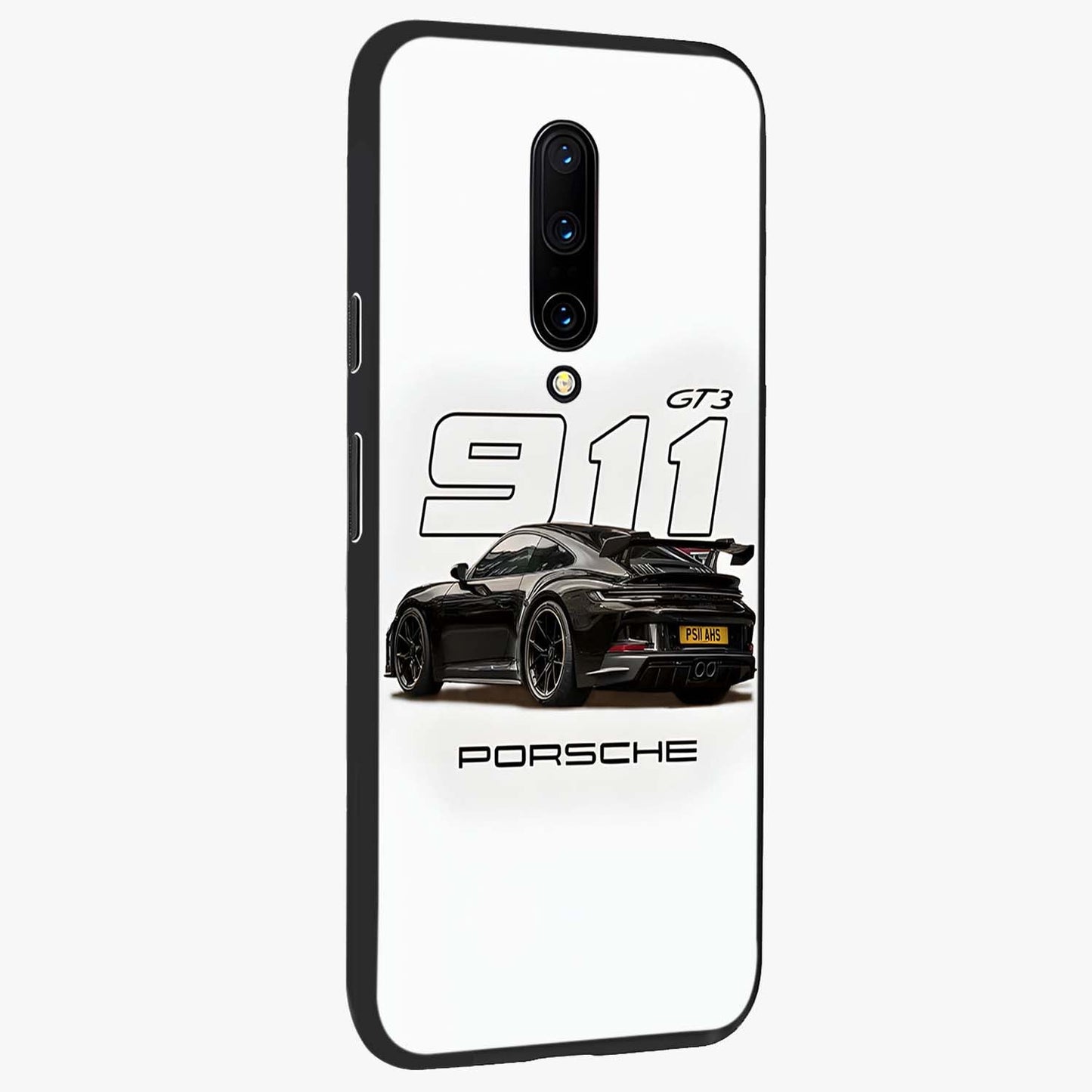 Turbo Legacy Icon Glass Case upright view showcasing bold racing inspired artwork with classic car theme.