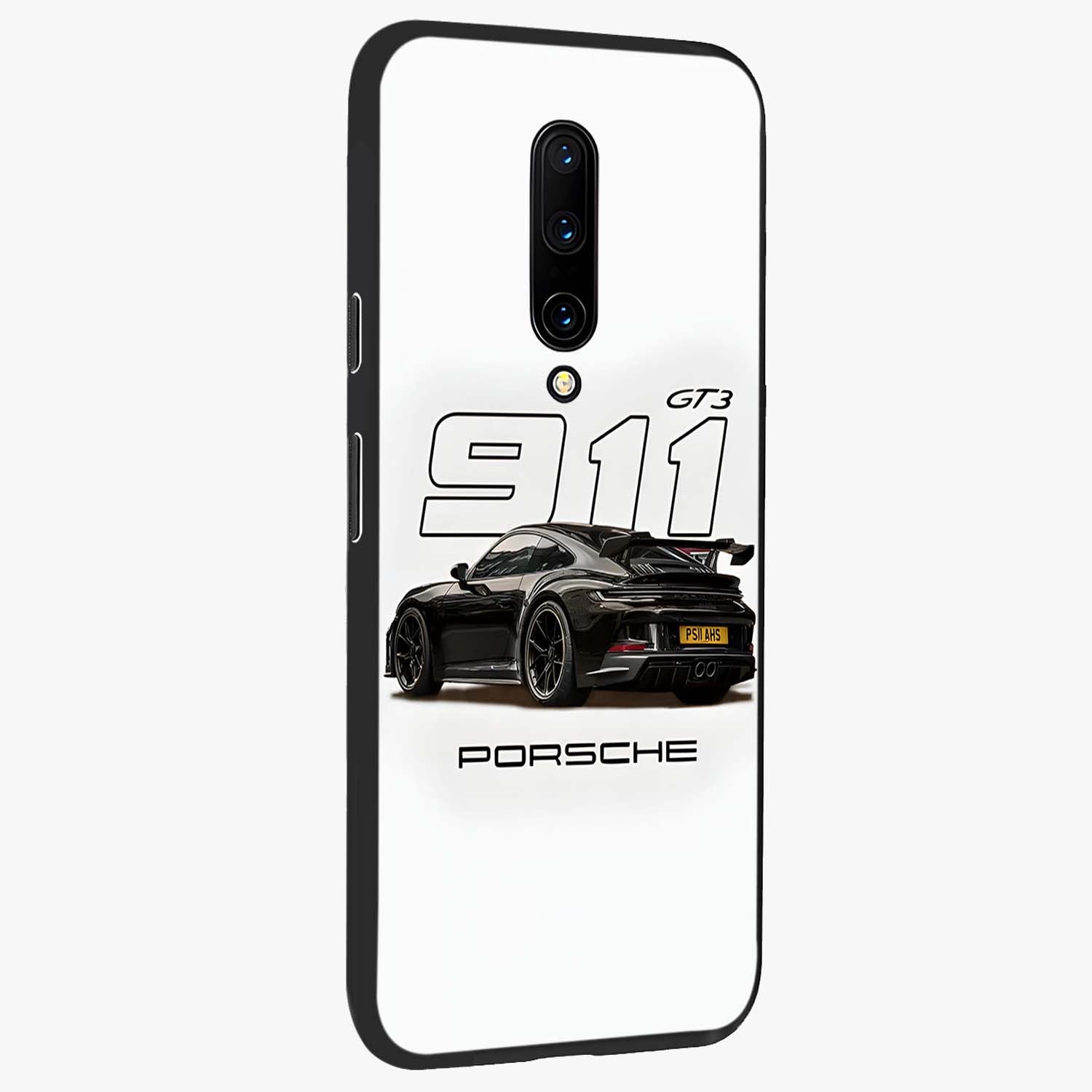 Turbo Legacy Icon Glass Case upright view showcasing bold racing inspired artwork with classic car theme.