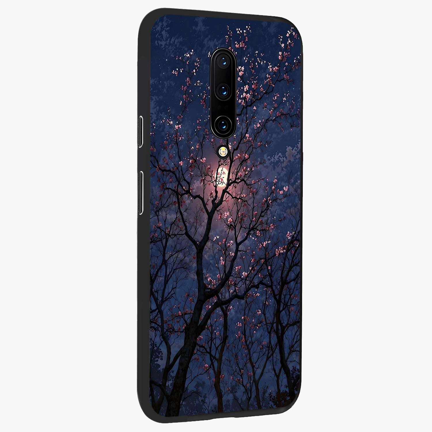 Twilight Sakura Serenade Glass Case upright view showcasing beautiful cherry blossom artwork with serene evening theme.