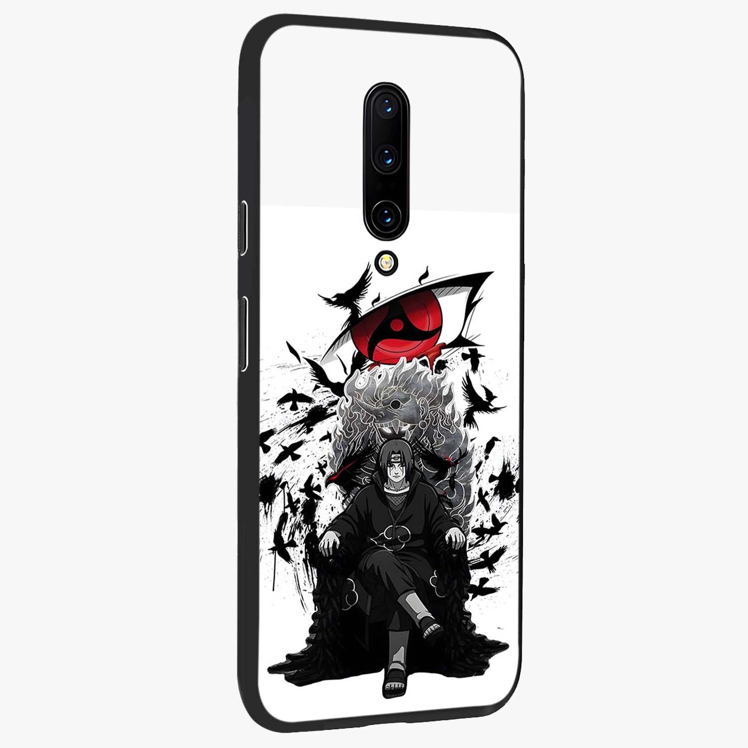 Uchiha Shadow Throne Glass Case upright view showcasing magical underwater galaxy artwork with vibrant cosmic theme.