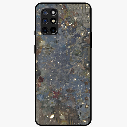 Aesthetic Astrolophia Glass Case showing flat back view with dreamy aesthetic design and glossy glass finish.