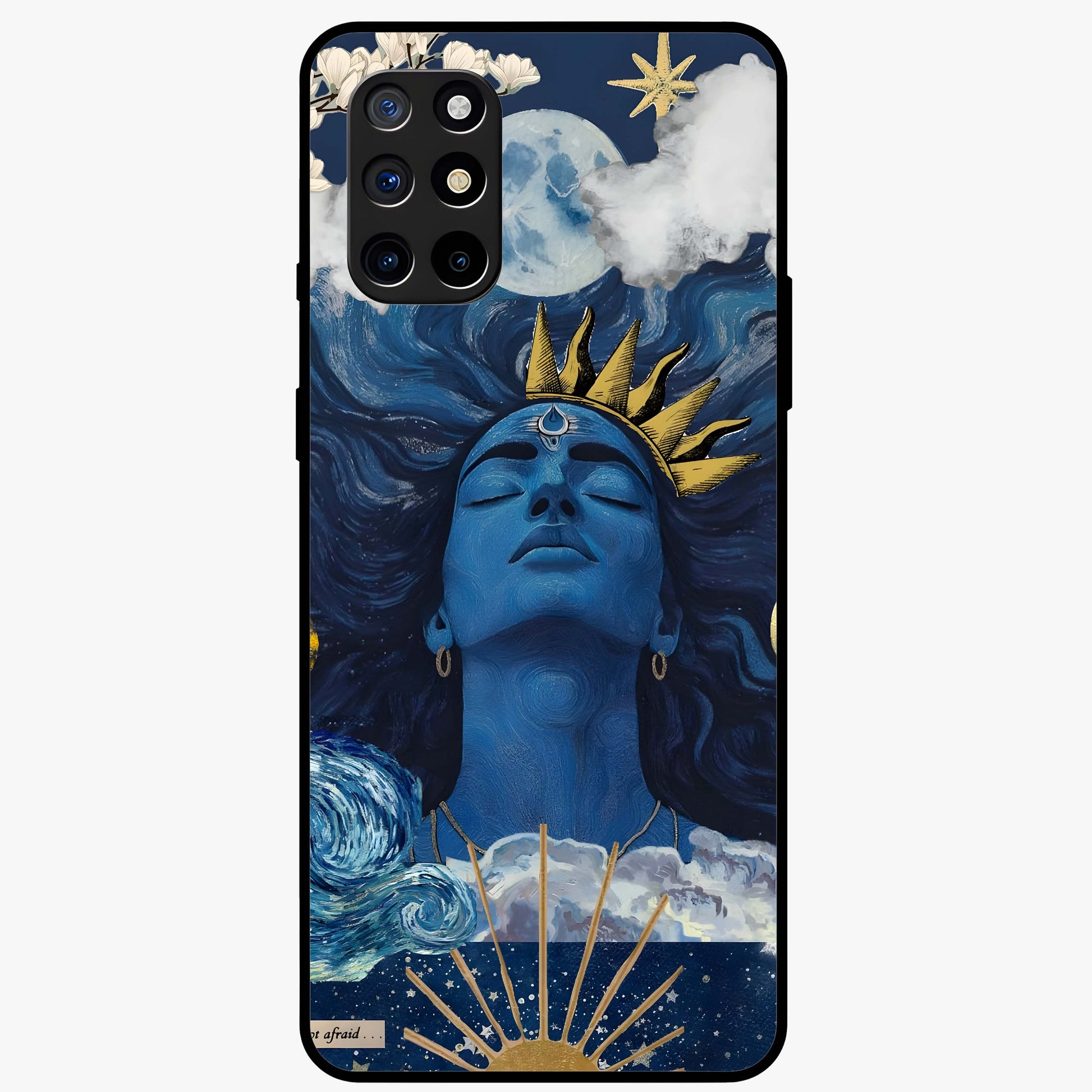 Aesthetic Lord Shiva Glass Case showing flat back view with divine Shiva artwork and glossy glass finish.
