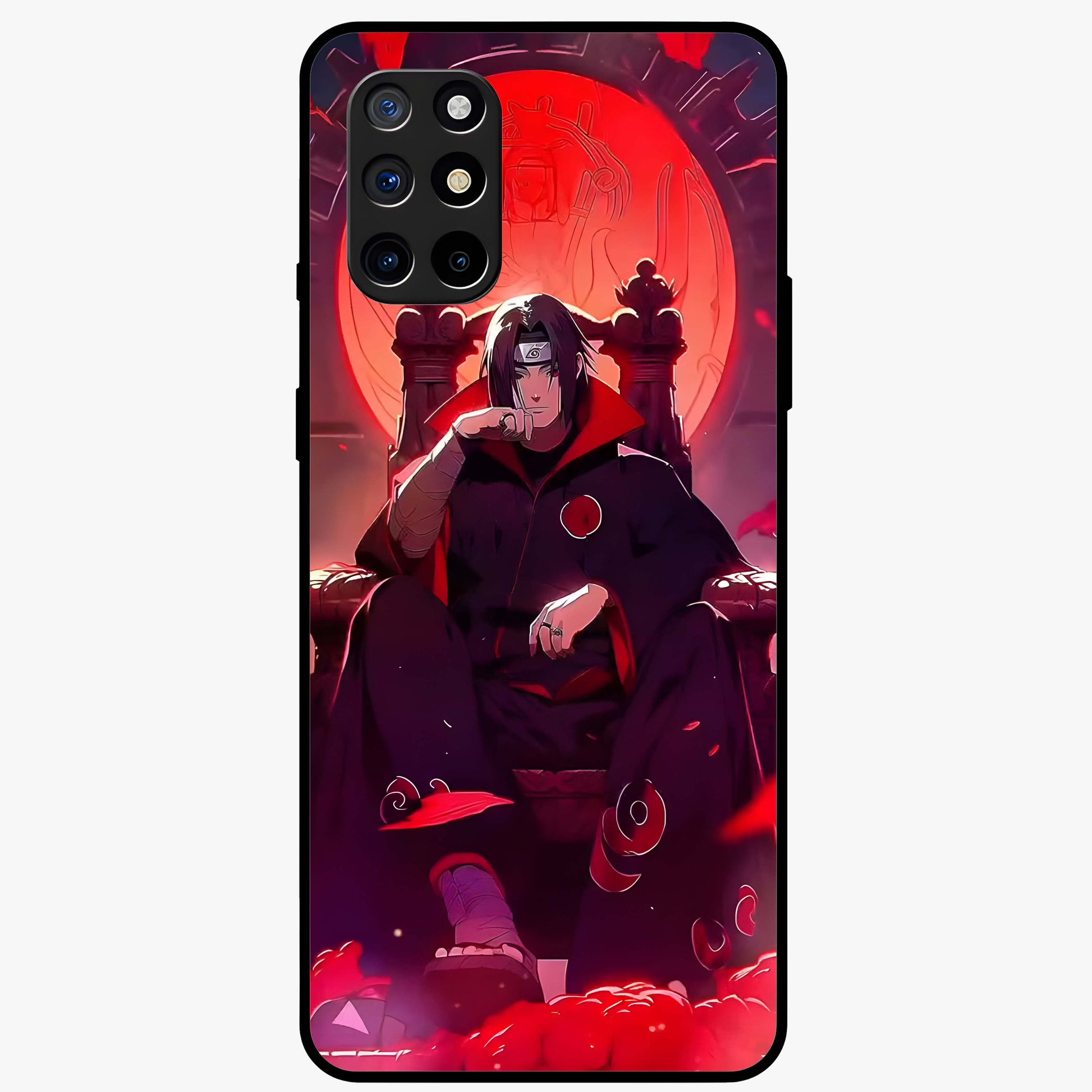 Blood Moon Sovereign Glass Case showing flat back view with mystical blood moon artwork and glossy glass finish.