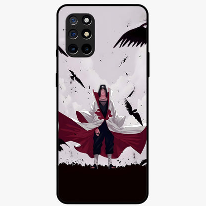 Crimson Crow Ascension Glass Case showing flat back view with mystical crow artwork and glossy glass finish.