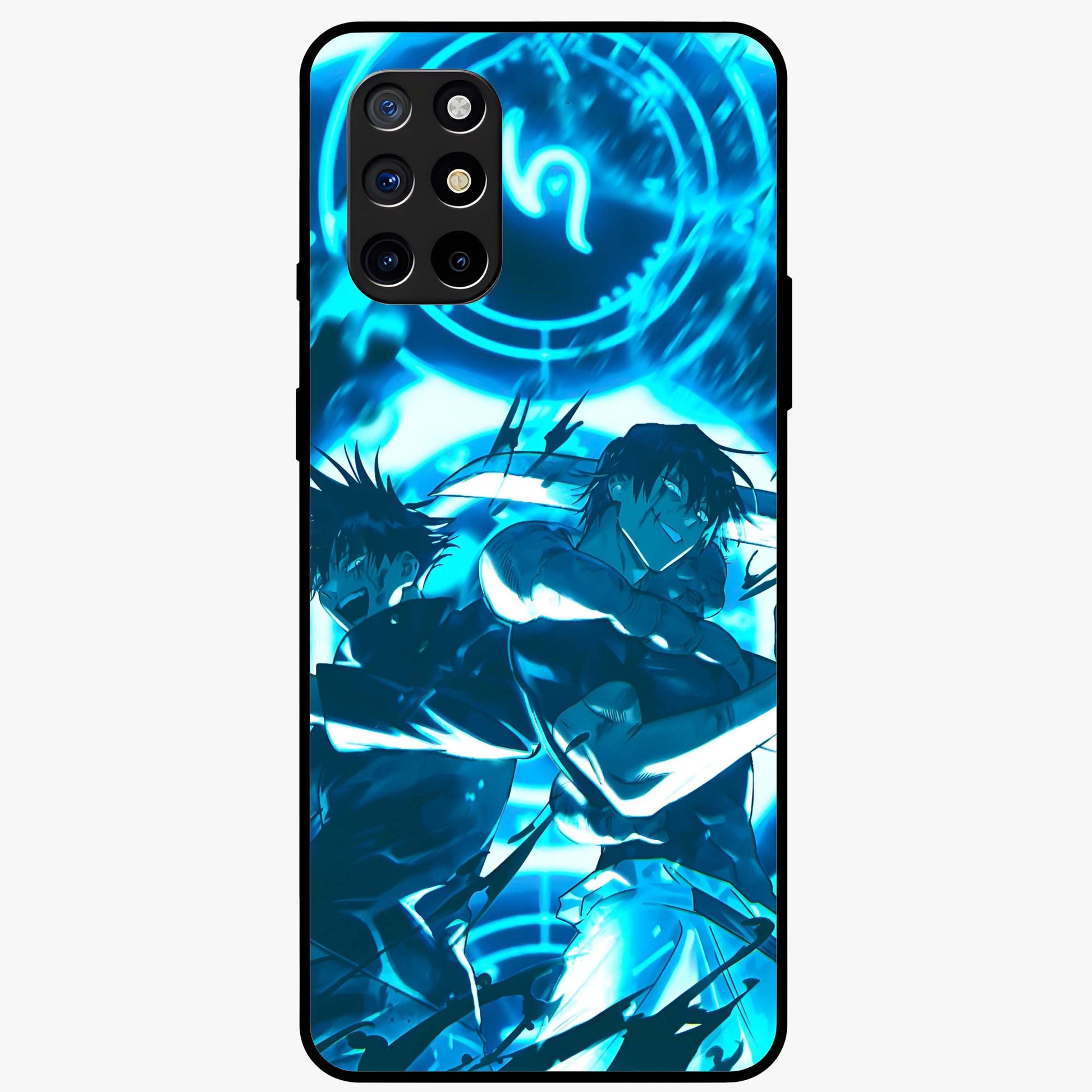 Cursed Energy Clash Glass Case showing flat back view with intense cursed energy artwork and glossy glass finish.