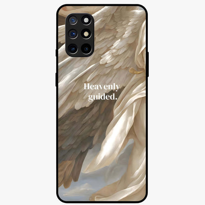 Divine Winged Grace Glass Case showing flat back view with elegant wing inspired artwork and glossy glass finish.