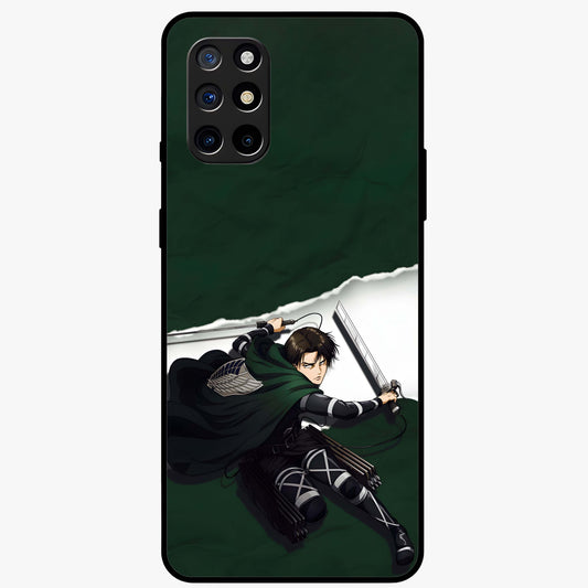 Emerald War Vanguard Glass Case showing flat back view with powerful warrior themed artwork and glossy glass finish.
