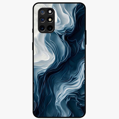 Ethereal Paper Marble Glass Case showing flat back view with soft marble paper texture artwork and glossy glass finish.