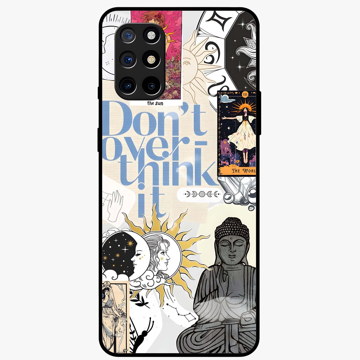 Ethereal Thoughts Glass Case showing flat back view with dreamy artistic artwork and glossy glass finish.