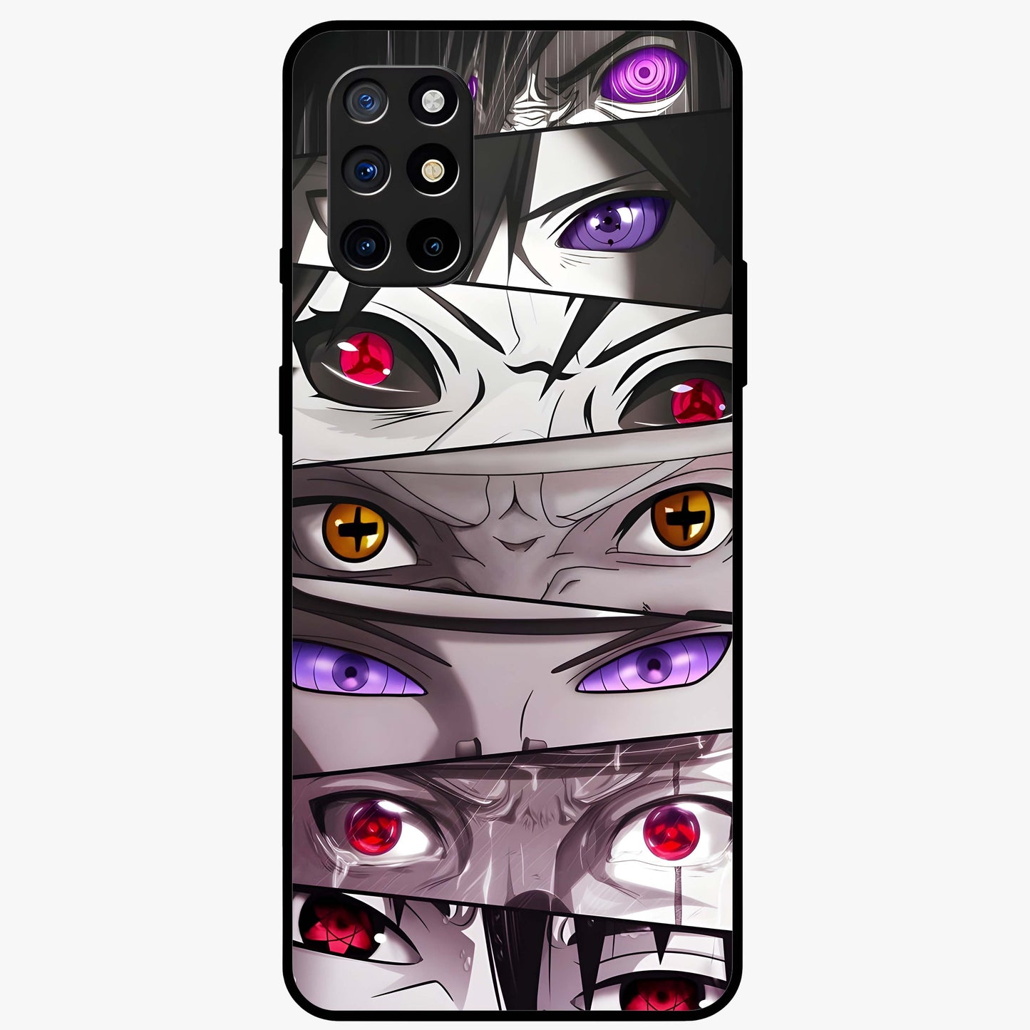 Eyes of Destiny Glass Case showing flat back view with striking eye themed artwork and glossy glass finish.