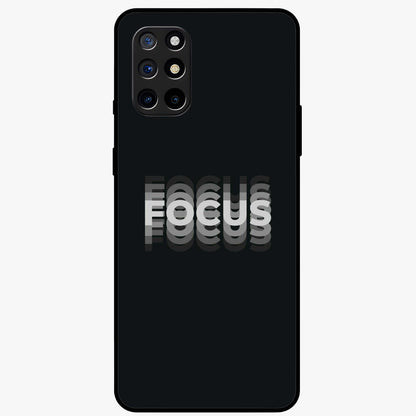 Focus Mode On Glass Case showing flat back view with bold motivational typography design and glossy glass finish.