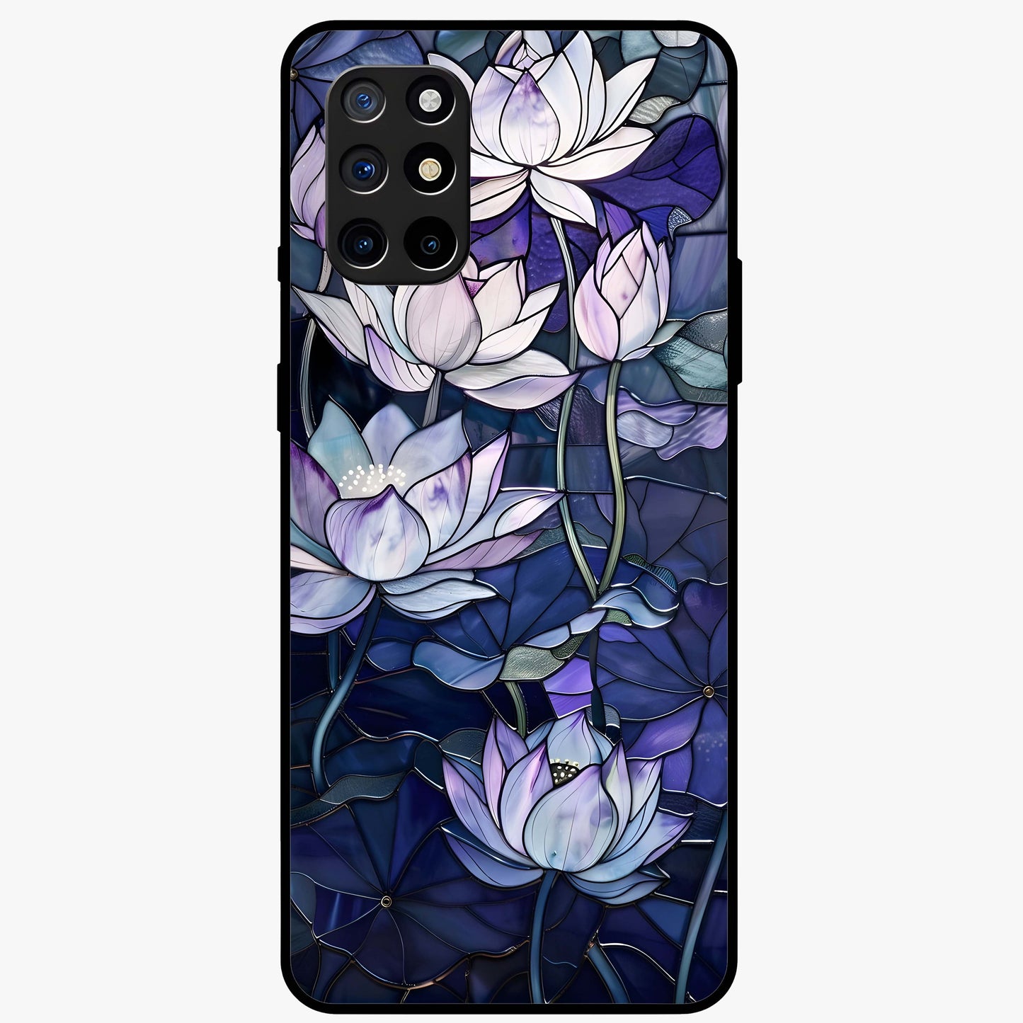 Gloss Petal Rush Glass Case showing flat back view with glossy flower petal artwork and smooth glass finish.