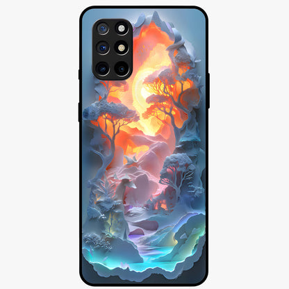 Glow Forest Portal Glass Case showing flat back view with glowing forest portal artwork and glossy glass finish.