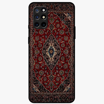 Heritage Carpet Royale Glass Case showing flat back view with ornate Persian carpet inspired pattern and glossy glass finish.