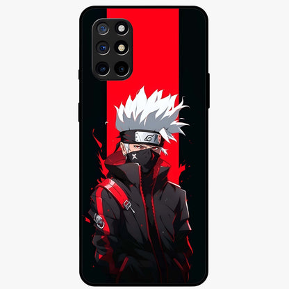 Kakashi Scarlet Shadow Glass Case showing flat back view with powerful anime ninja artwork and glossy glass finish.