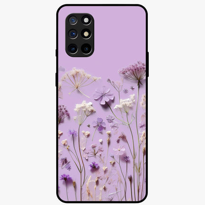 Lavender Blossom Dream Glass Case showing flat back view with soft lavender floral artwork and glossy glass finish.