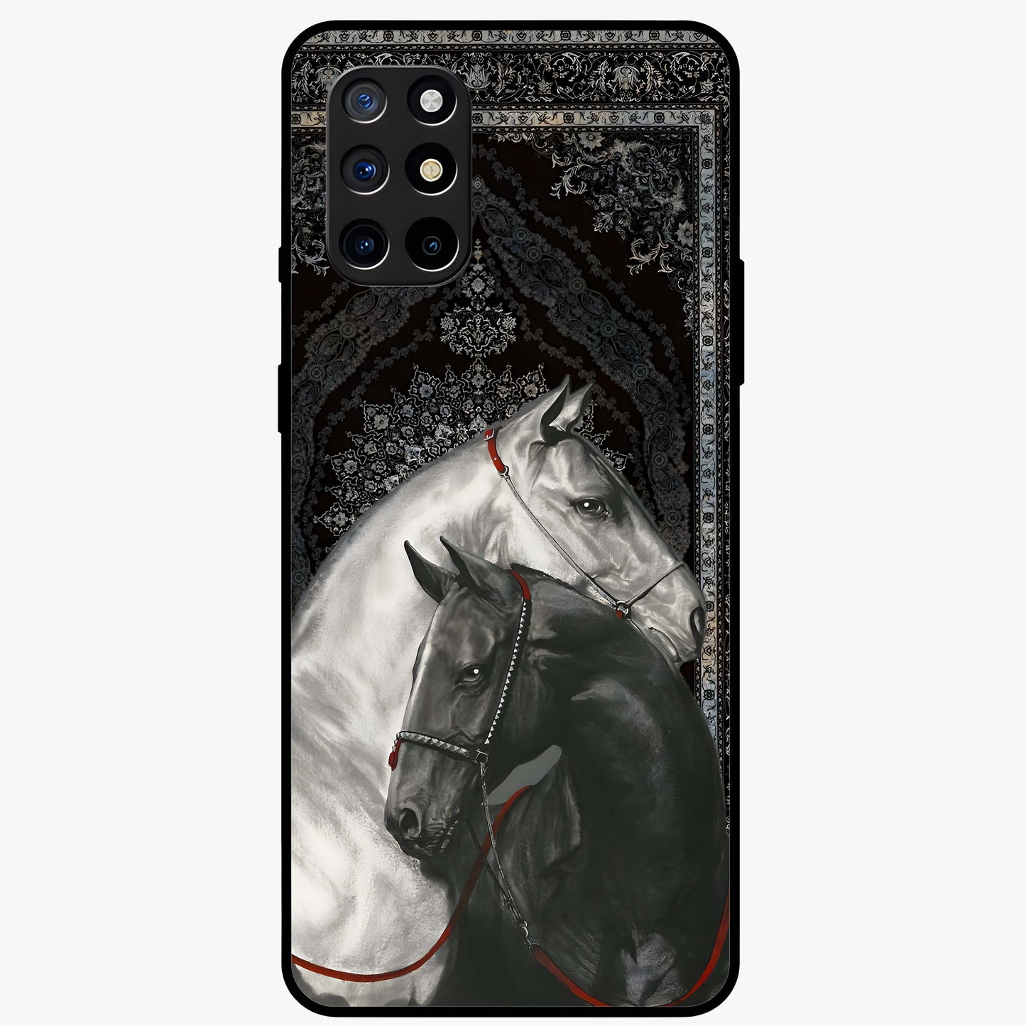Majestic Ride Legacy Glass Case showing flat back view with powerful automotive inspired artwork and glossy glass finish.