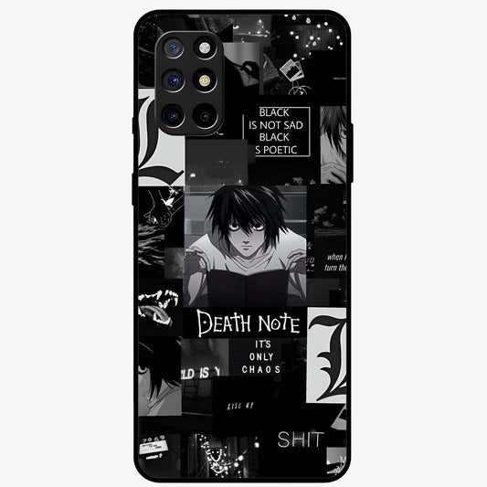 Midnight Chaos Mind Glass Case showing flat back view with abstract dark themed artwork and glossy glass finish.