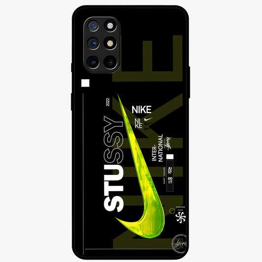 Neon Street Edition Glass Case showing flat back view with neon street style artwork and glossy glass finish.