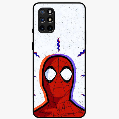 Omg Spiderman Glass Case showing flat back view with bold superhero inspired artwork and glossy glass finish.