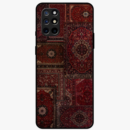 Persian Velvet Tale Glass Case showing flat back view with luxurious Persian velvet pattern artwork and glossy glass finish.