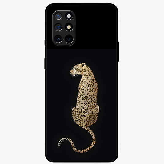 Regal Leopard Glass Case showing flat back view with bold leopard artwork and glossy glass finish.