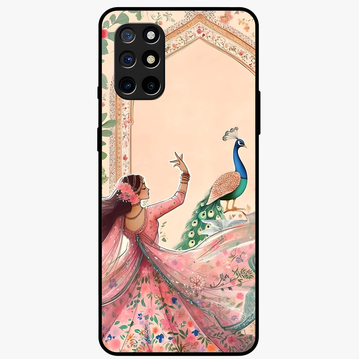 Royal Grace Muse Glass Case showing flat back view with elegant artistic artwork and glossy glass finish.