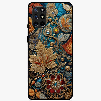 Royal Jewel Garden Glass Case showing flat back view with decorative floral garden artwork and glossy glass finish.
