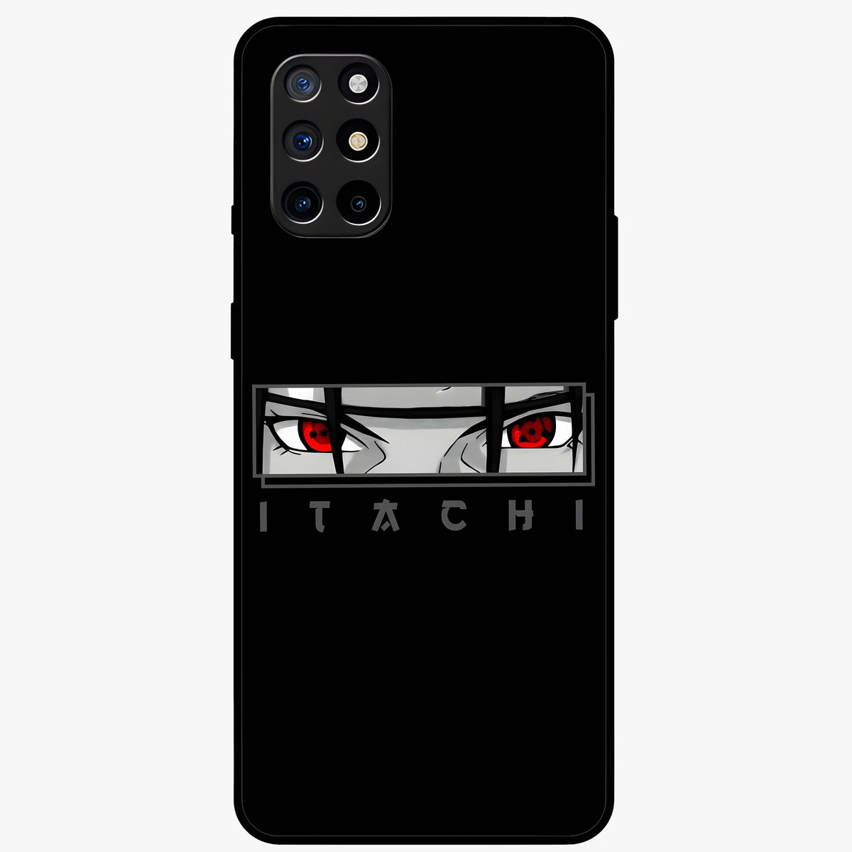 Scarlet Gaze Dominance Glass Case showing flat back view with striking red themed artwork and glossy glass finish.