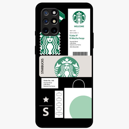 Starbucks Mocha Glass Case showing flat back view with coffee inspired artwork and glossy glass finish.