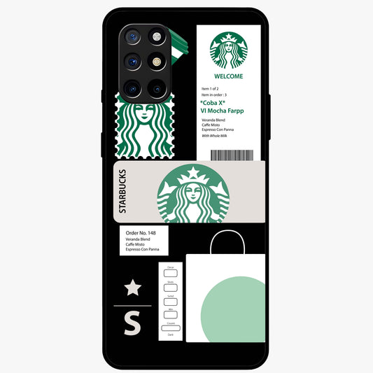 Starbucks Mocha Glass Case showing flat back view with coffee inspired artwork and glossy glass finish.