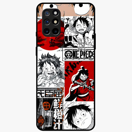 Strawhat Chaos Panels Glass Case showing flat back view with anime inspired chaos panel artwork and glossy glass finish.