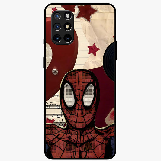 Web Warrior Vibes Glass Case showing flat back view with superhero inspired web themed artwork and glossy glass finish.