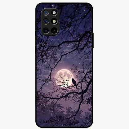 Whispering Moon Silence Glass Case showing flat back view with serene moon themed artwork and glossy glass finish.
