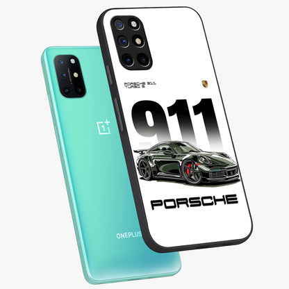 911 Turbo Dominance Glass Case displayed in premium angled mockup highlighting sporty car illustration and sleek glass surface.