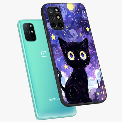 Abstract Cat Art Glass Case displayed in angled mockup highlighting modern abstract cat artwork and sleek glass surface.