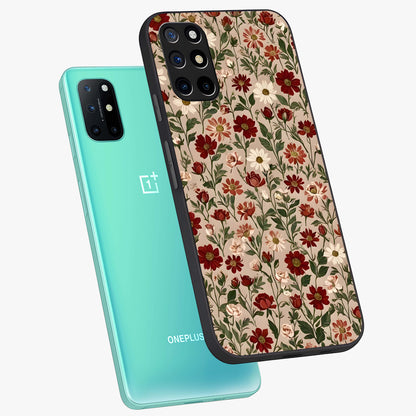 Biege Flower With Leaf Glass Case displayed in angled mockup highlighting minimal floral leaf design and elegant aesthetic.