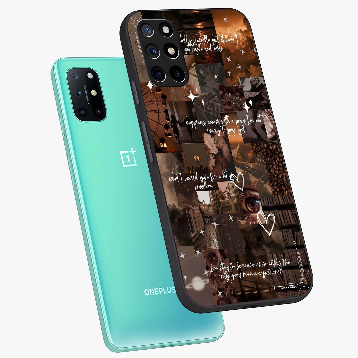 Bittersweet Aesthetic Chaos Glass Case displayed in angled mockup highlighting expressive abstract artwork and edgy aesthetic theme.